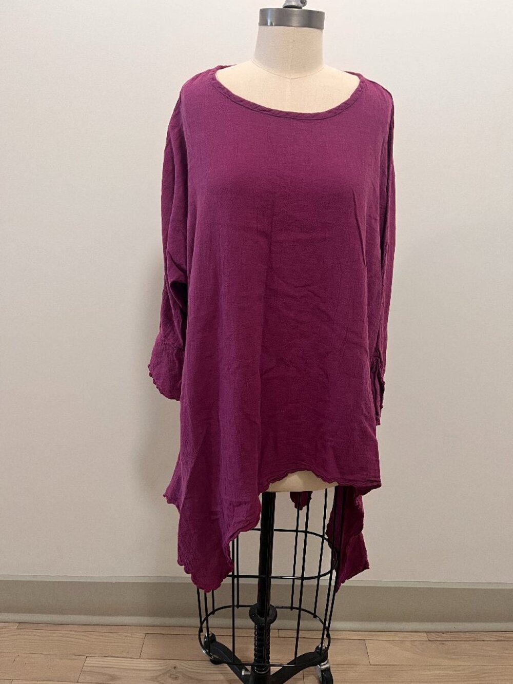 OH MY GAUZE! Purple Cotton Longsleeve Tunic Top